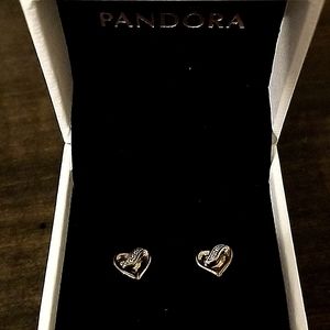 Pandora heart earrings with stones